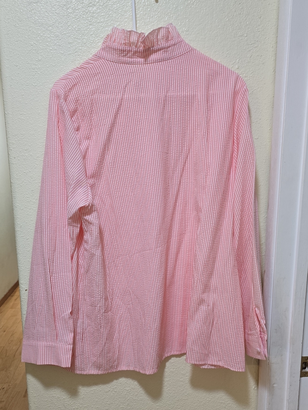 Pink Ruffled Front Button Blouse - Picture 2 of 2